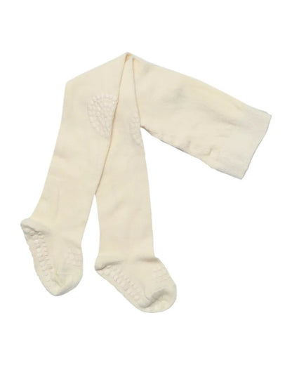 丹麥GoBabyGo 竹纖維爬行褲襪 - Off White ❘ 現貨尺寸:  6-12M & 12-18M