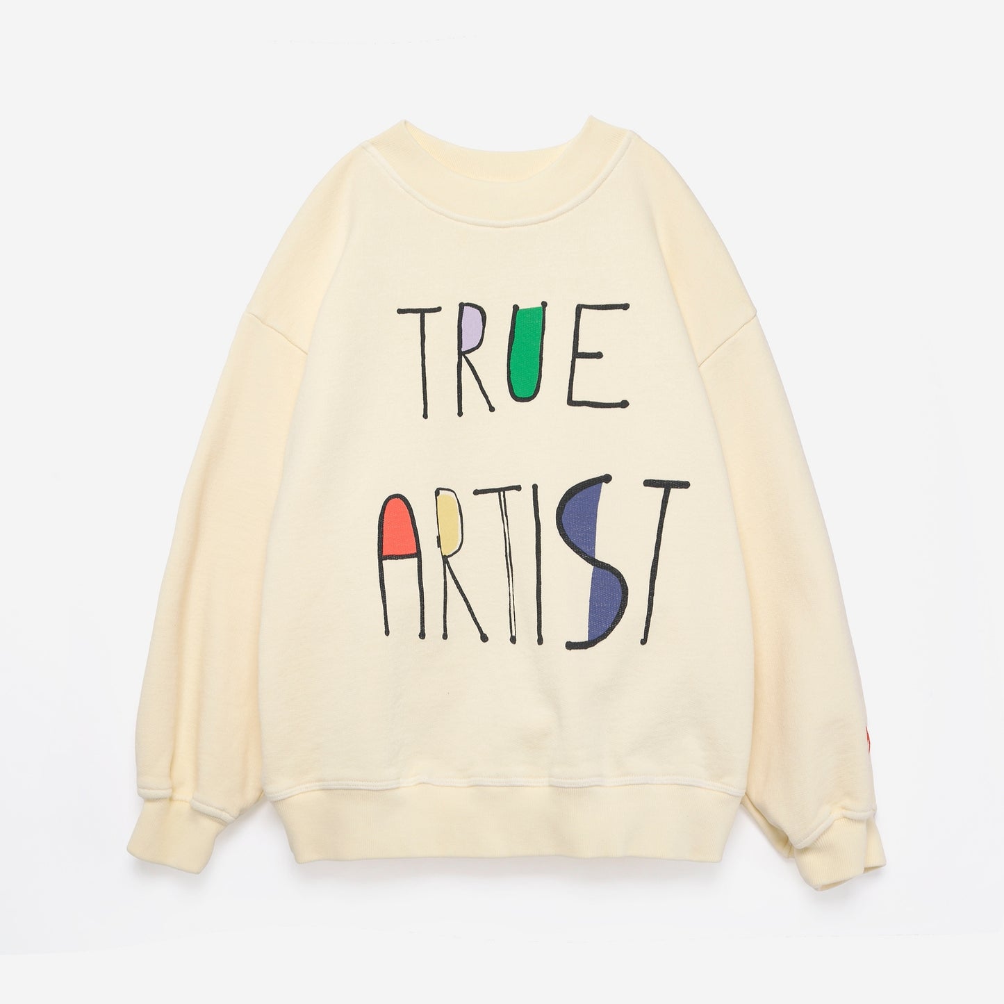 True Artist 有機棉薄款大學T Soft Yellow ❘ 現貨尺寸: 4Y~9Y