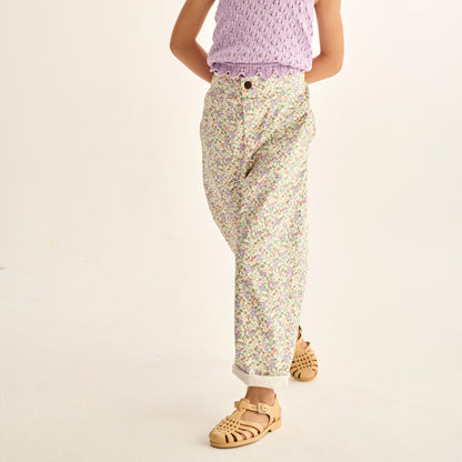 Cozmo 天絲&棉混紡小花長褲 ❘ 現貨尺寸: 3Y~6Y