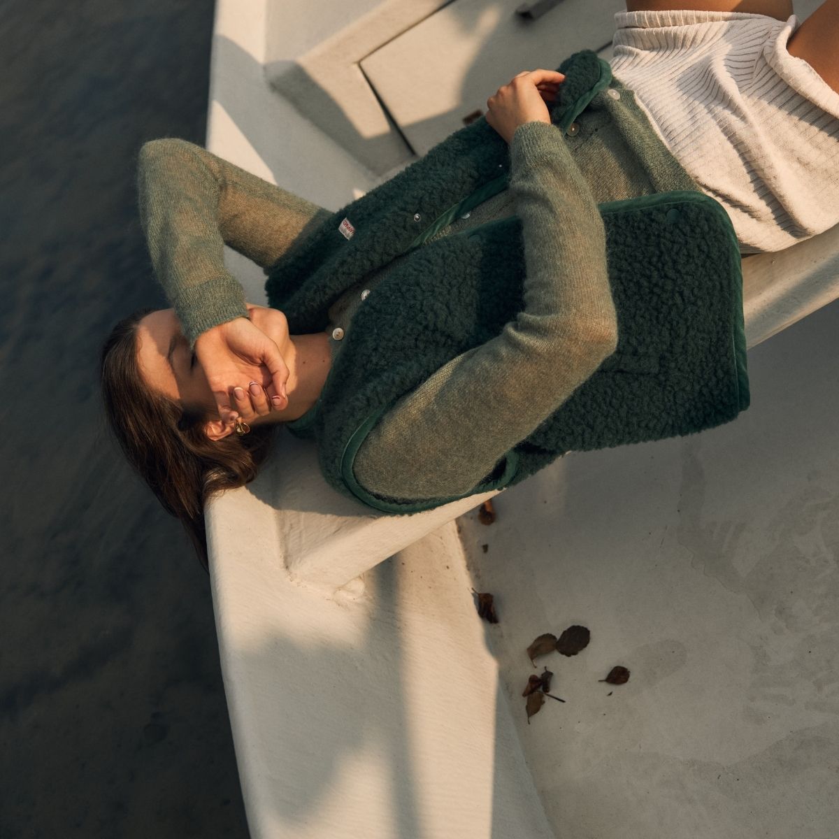 (預購) Happymess 100%美麗諾羊毛背心外套 - 大人款 moss  ❘ 預購尺寸: XS ~ XL