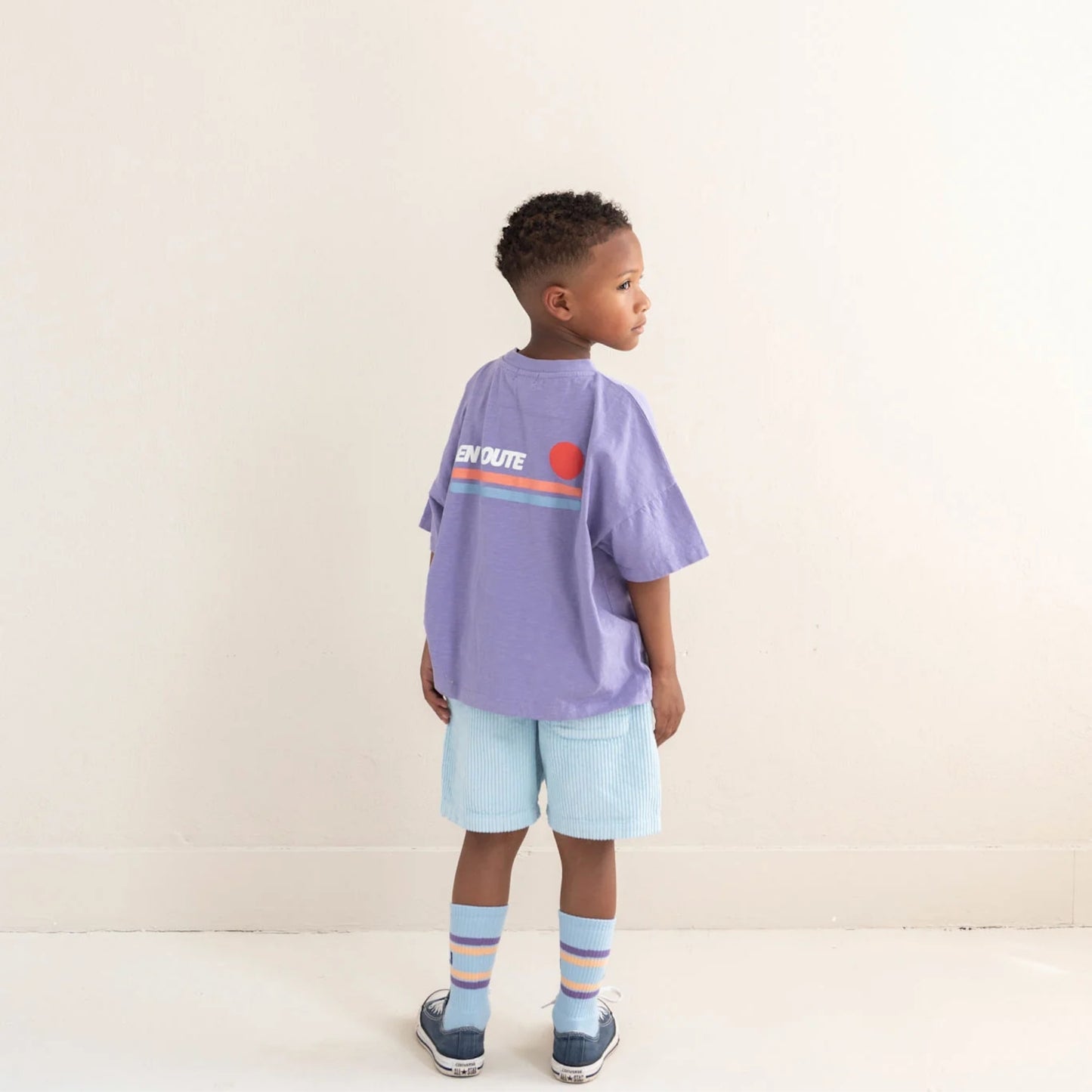 Jenest 100%有機竹節棉寬版短袖T-shirt -Purple ❘ 現貨尺寸: 3Y~8Y