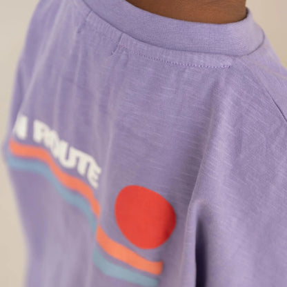 Jenest 100%有機竹節棉寬版短袖T-shirt -Purple ❘ 現貨尺寸: 3Y~8Y
