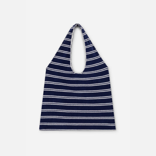 We are kids 100%有機棉毛巾布包包 NAVY STRIPES
