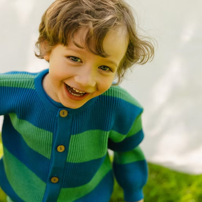 Bayiri 100%有機棉針織外套- Green ❘ 現貨尺寸: 12M~4Y