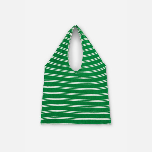 We are kids 100%有機棉毛巾布包包 SUMMER GREEN STRIPES