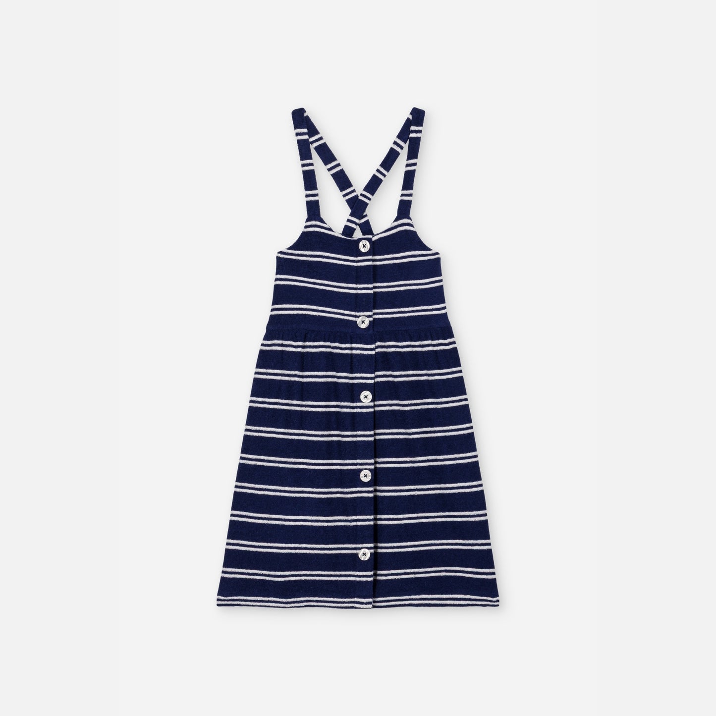 We are kids 100%有機棉毛巾布洋裝  NAVY STRIPES  ❘ 現貨尺寸: 2Y~9Y