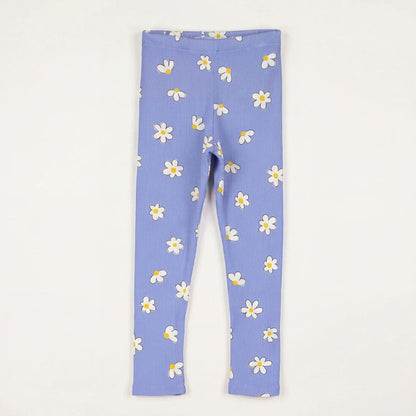 Lotiekids 有機棉小雛菊羅紋 legging 貼腿長褲 - 薰衣草紫  ❘ 現貨尺寸：2Y~7Y