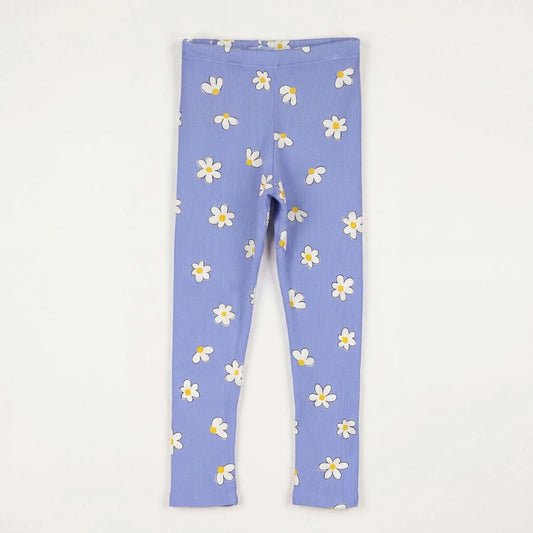 Lotiekids 有機棉小雛菊羅紋 legging 貼腿長褲 - 薰衣草紫  ❘ 現貨尺寸：2Y~7Y