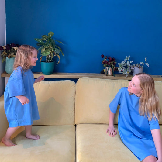 Studio Koter 100%有機棉 ALANI 連身裙/洋裝-  BLUE   ❘ 現貨尺寸: 2Y~7Y