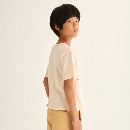 Cozmo 100%純竹節棉短袖 Good Day  T-shirt - ivory ❘ 現貨尺寸: 3Y~6Y