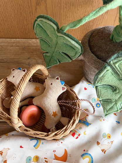 (預購商品) Creme enfant 小狐狸刺繡姓名吊飾