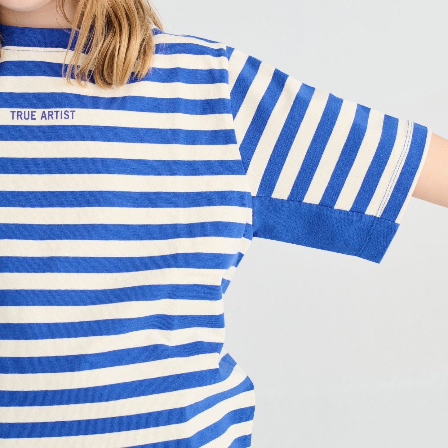 True Artist 100%純棉 Lapis Blue 條紋短袖 T-shirt ❘ 現貨尺寸: 4Y~11Y
