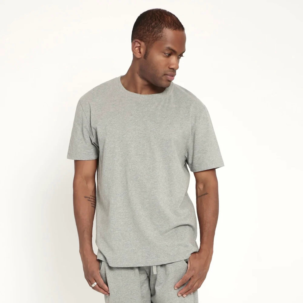 Orbasics 100%有機棉 大人款短袖 T-shirt - Grey Melange ❘ 現貨尺寸: S.M.L.XL