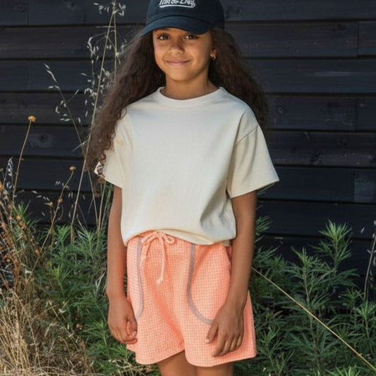 Tom&Boy VICHY 亮橘細格紋短褲 ❘ 現貨尺寸:4Y~8Y