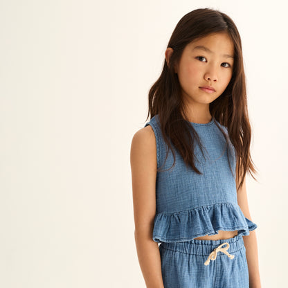 Cozmo 100%純棉無袖背心 Denim ❘ 現貨尺寸: 2Y~6Y
