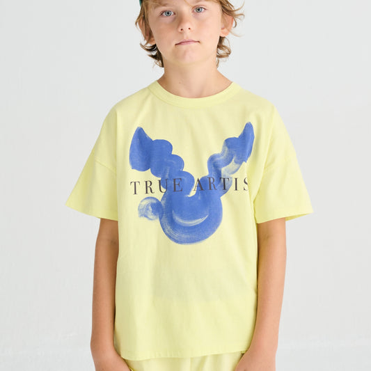 True Artist 100% 有機棉  Elfin Yellow 短袖T-shirt ❘ 現貨尺寸: 4Y~9Y