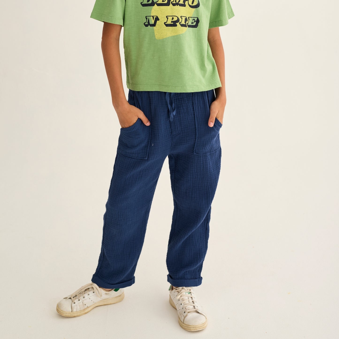 Cozmo 100%純棉棉紗長褲 - kids / Navy ❘ 現貨尺寸: 3Y~6Y