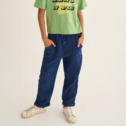 Cozmo 100%純棉棉紗長褲 - kids / Navy ❘ 現貨尺寸: 3Y~6Y