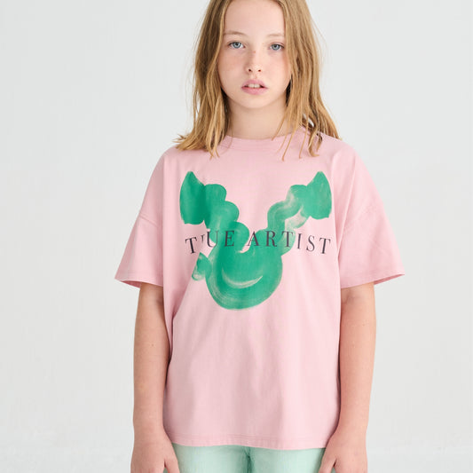 True Artist 100% 有機棉  Cameo Pink 短袖T-shirt ❘ 現貨尺寸: 4Y~9Y