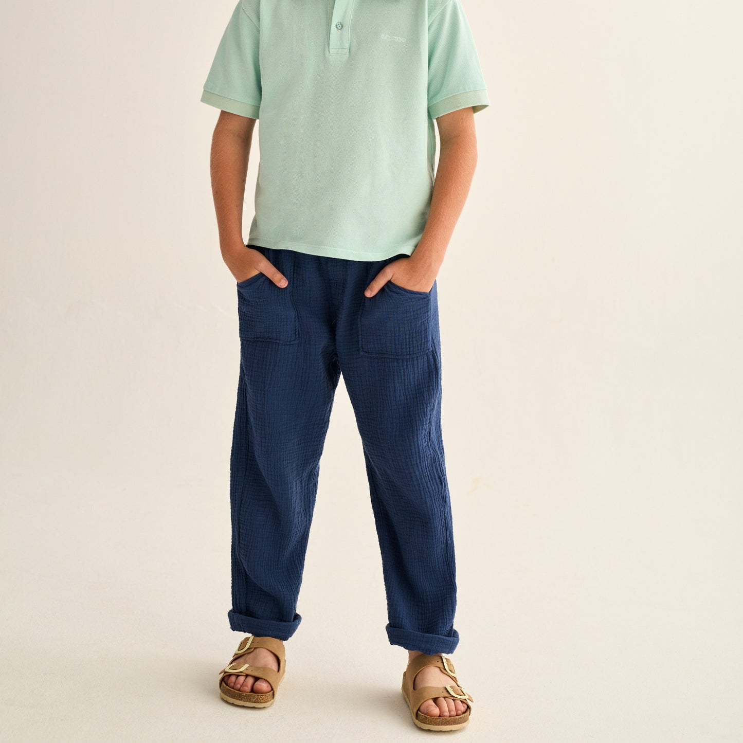 Cozmo 100%純棉棉紗長褲 - kids / Navy ❘ 現貨尺寸: 3Y~6Y