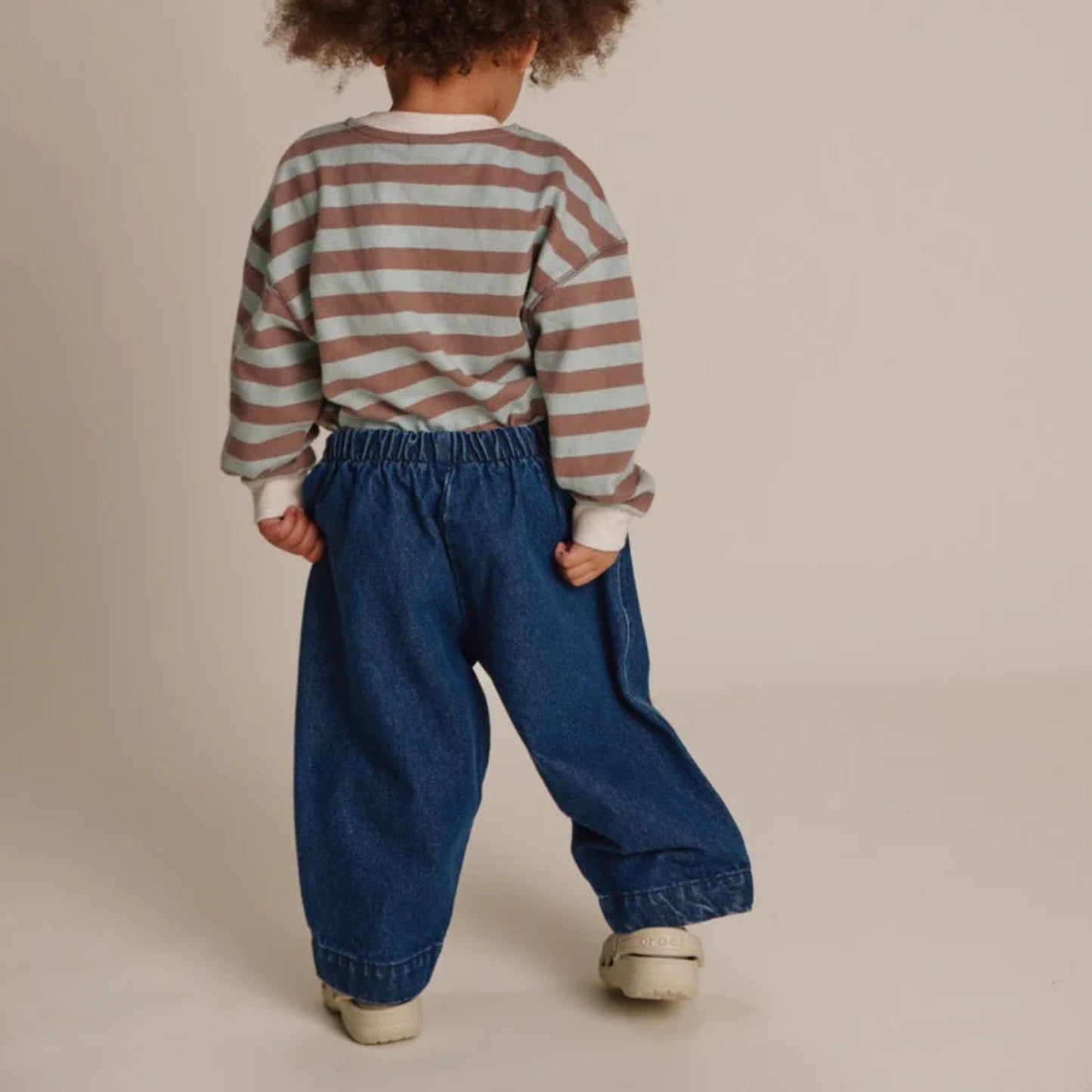Claude&Co. 100%有機棉 Emerson 波浪拼接有機棉丹寧氣球長褲  ❘ 現貨尺寸: 2Y~6Y
