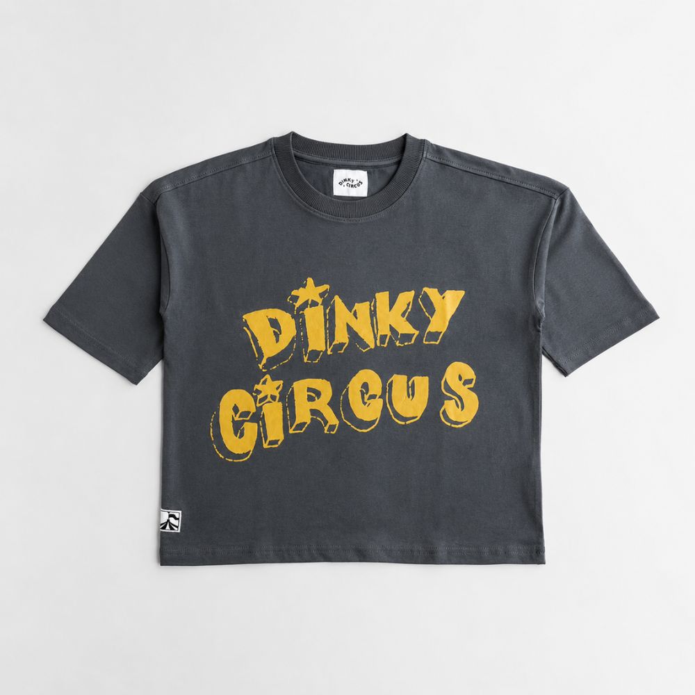 Dinky Circus 經典星星印花寬鬆短袖 t-shirt - 焦炭灰泥色  ❘ 現貨尺寸: 2Y~9Y