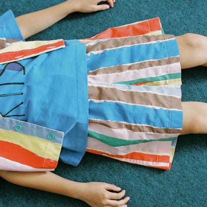 True Artist 100%有機棉彩色條紋 Strokes 短褲 ❘ 現貨尺寸: 4Y~9Y