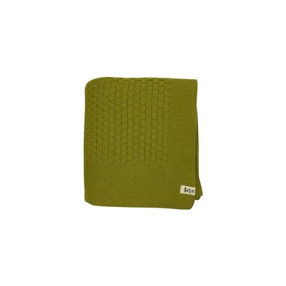 Bayiri 100%有機棉針織蓋毯 - Green ❘ 尺寸: 90 x 90 cm