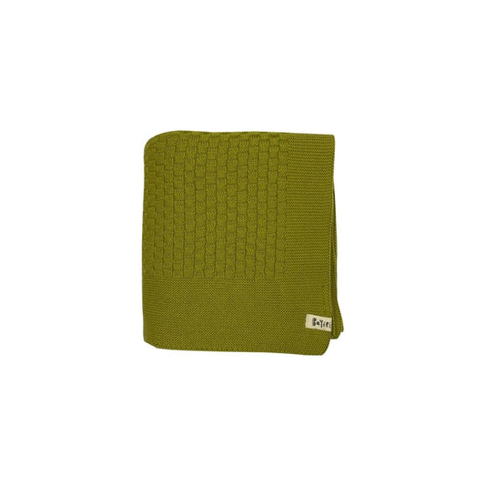 Bayiri 100%有機棉針織蓋毯 - Green ❘ 尺寸: 90 x 90 cm