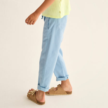 Cozmo 天絲&棉混紡長褲 - sky blue ❘ 現貨尺寸: 3Y~6Y