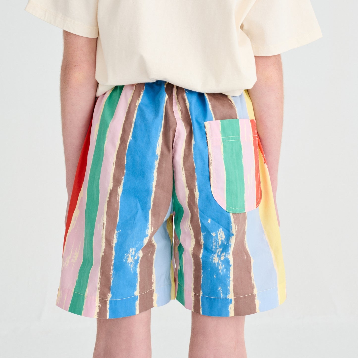 True Artist 100%有機棉彩色條紋 Strokes 短褲 ❘ 現貨尺寸: 4Y~9Y