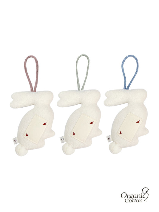 (預購) Creme enfant 有機棉小兔子姓名吊飾 - 共三色