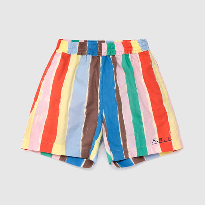 True Artist 100%有機棉彩色條紋 Strokes 短褲 ❘ 現貨尺寸: 4Y~9Y