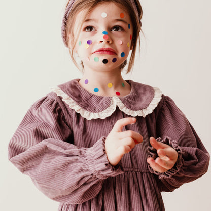 Les Petites Choses 純棉燈芯絨法式洋裝 - Mauve 4Y & 6Y