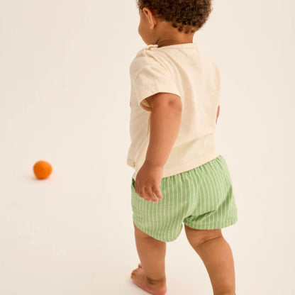 Cozmo 100%竹節棉短袖T-shirt - An apple a day ❘ 現貨尺寸: 12M & 24M
