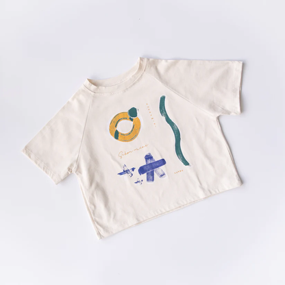 Sukou 純棉短袖T-shirt - 黃色泳圈