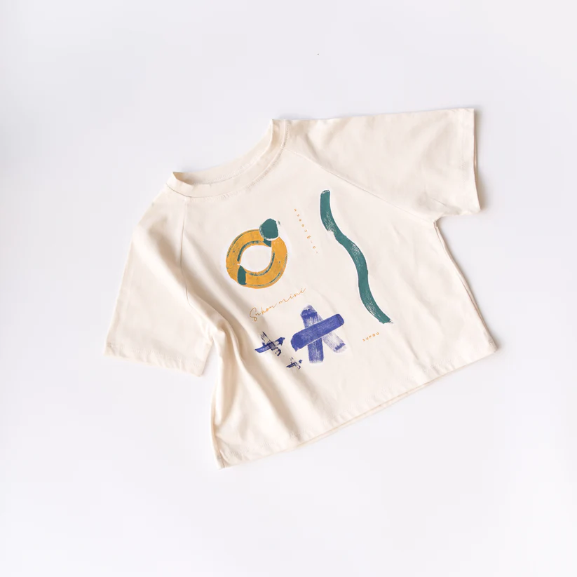 Sukou 純棉短袖T-shirt - 黃色泳圈