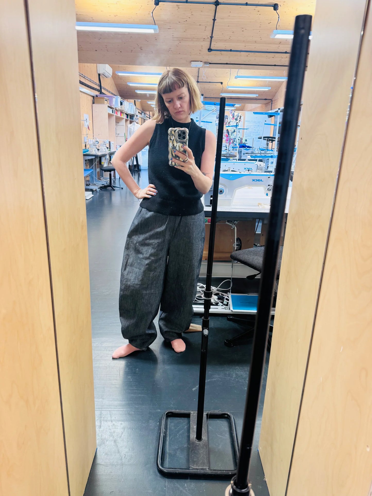 Studio Koter MANU 大人款 Indigo 棉麻繭型褲 現貨尺寸: S