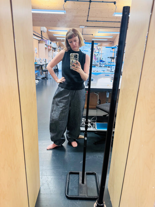 Studio Koter MANU 大人款 Indigo 棉麻繭型褲 現貨尺寸: S