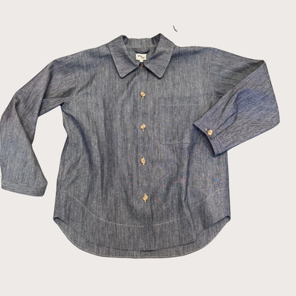 Studio Koter JAGGER 大人款 Indigo 棉麻寬版襯衫外套❘ 現貨尺寸: S