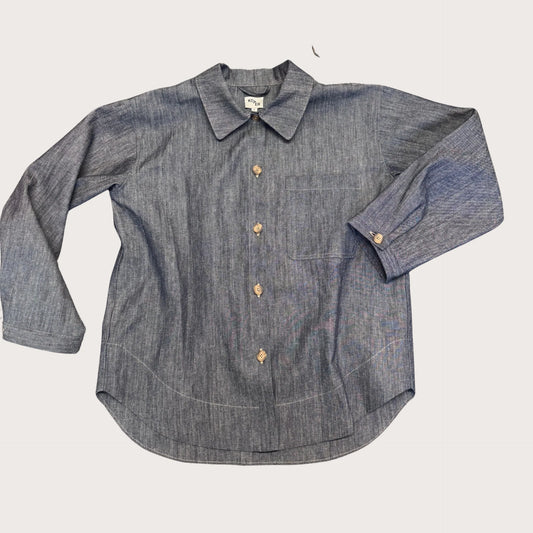 Studio Koter JAGGER 大人款 Indigo 棉麻寬版襯衫外套❘ 現貨尺寸: S