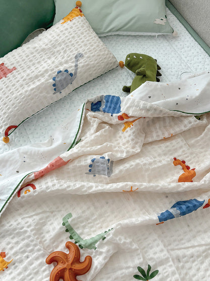 (預購商品) Creme enfant 100% 莫代爾防黏身漣漪波浪紋 水洗雙面雙層薄被 -Denver 單人被(S)