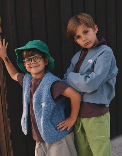 (預購) Happymess 100%美麗諾羊毛背心外套 - Kids in  ice blue (1Y~12Y)