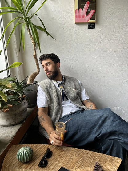 (預購) Happymess 100%美麗諾羊毛背心外套 - adult in stone grey  (XS~XL)