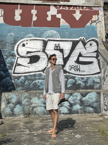 (預購) Happymess 100%美麗諾羊毛背心外套 - adult in stone grey  (XS~XL)