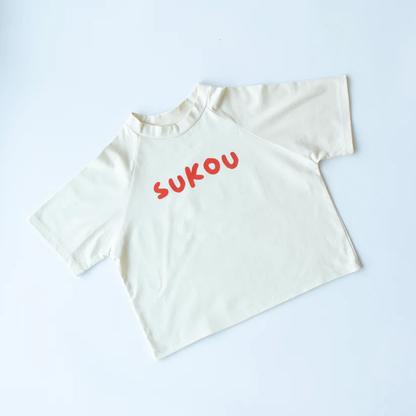 Sukou 純棉Sukou logo白色T-shirt 3Y & 6Y (各最後一件)