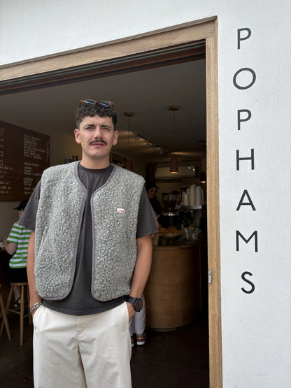 (預購) Happymess 100%美麗諾羊毛背心外套 - adult in stone grey  (XS~XL)