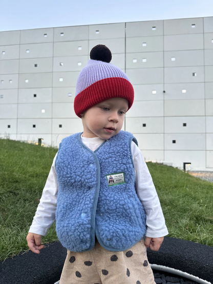 (預購) Happymess 100%美麗諾羊毛背心外套 - Kids in  ice blue (1Y~12Y)