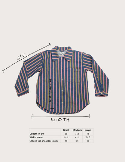 Studio Koter JAGGER 大人款 Indigo 棉麻寬版襯衫外套❘ 現貨尺寸: S