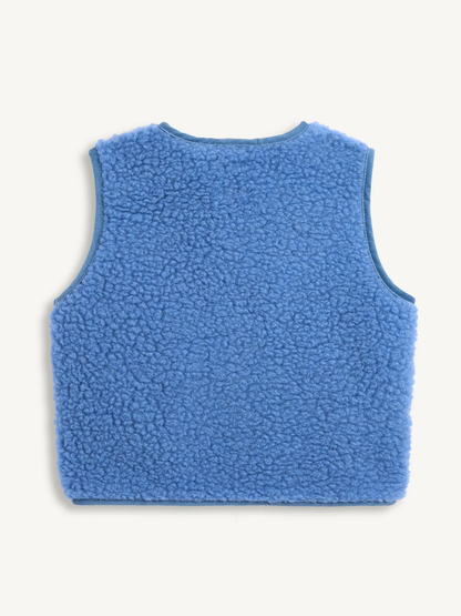 (預購) Happymess 100%美麗諾羊毛背心外套 - Kids in  ice blue (1Y~12Y)